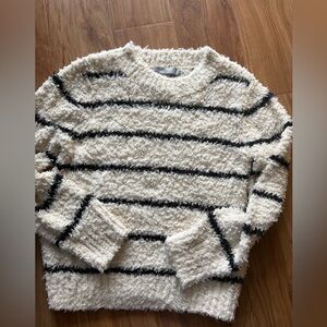 Vince Cream and Black Striped Sweater
